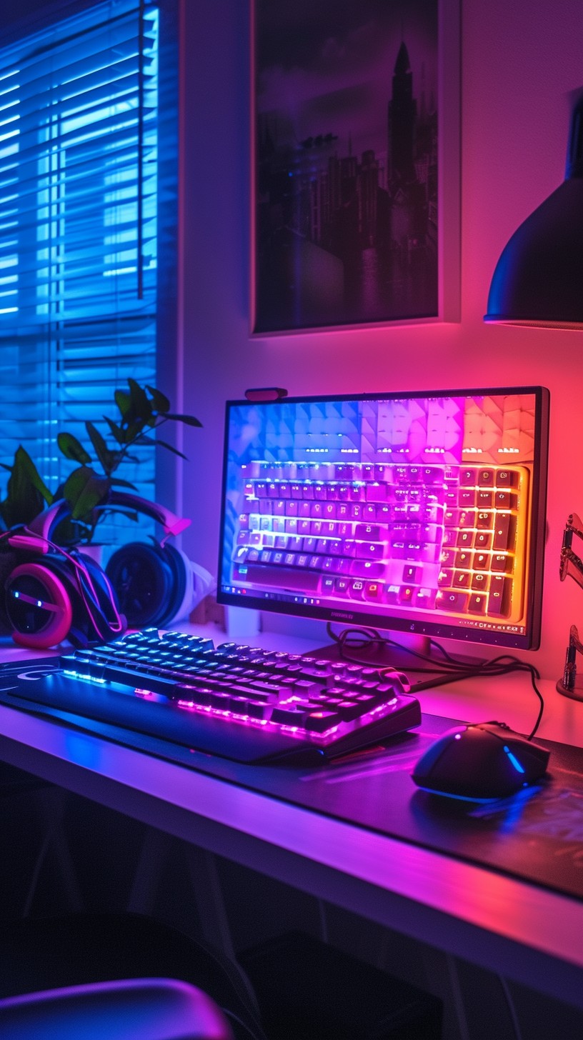 Free Neon Gaming Setup Image - Gaming, Neon, Keyboard | Download at ...