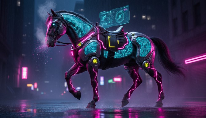 Free Cybernetic Horse Power Image - Cybernetic, Horse, Neon | Download ...