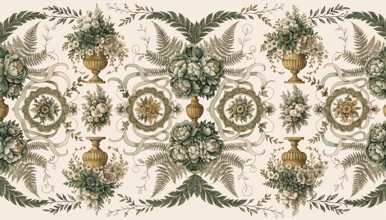 Neoclassical Repeatable Pattern Free Classical Botanical Elegance Image - Botanical, Neoclassical ...
