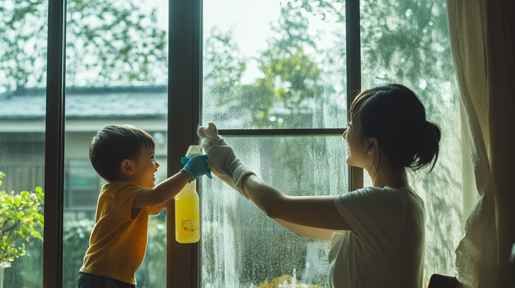 Free Cleaning window together Image - Mother, Son, Cleaning | Download ...