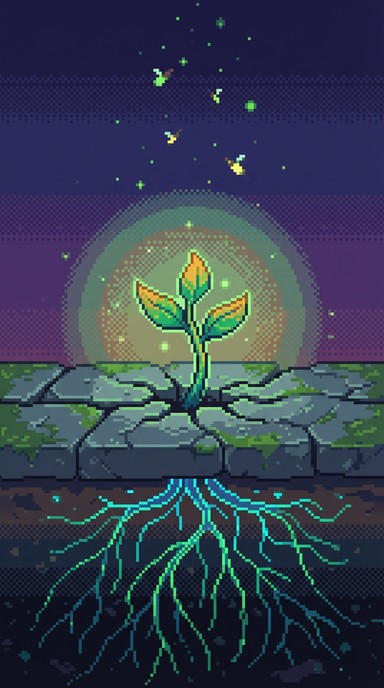 Free Life Glows Upward Image - Pixel, Seedling, Retro | Download at ...