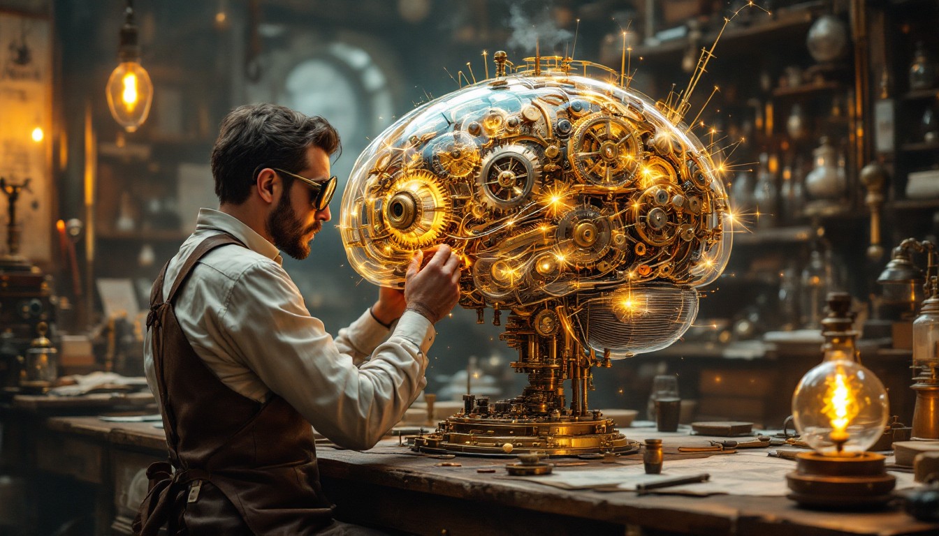 Brain Inventor Free Mechanical Brain Creation Image - Steampunk, Inventor, Mechanical ...