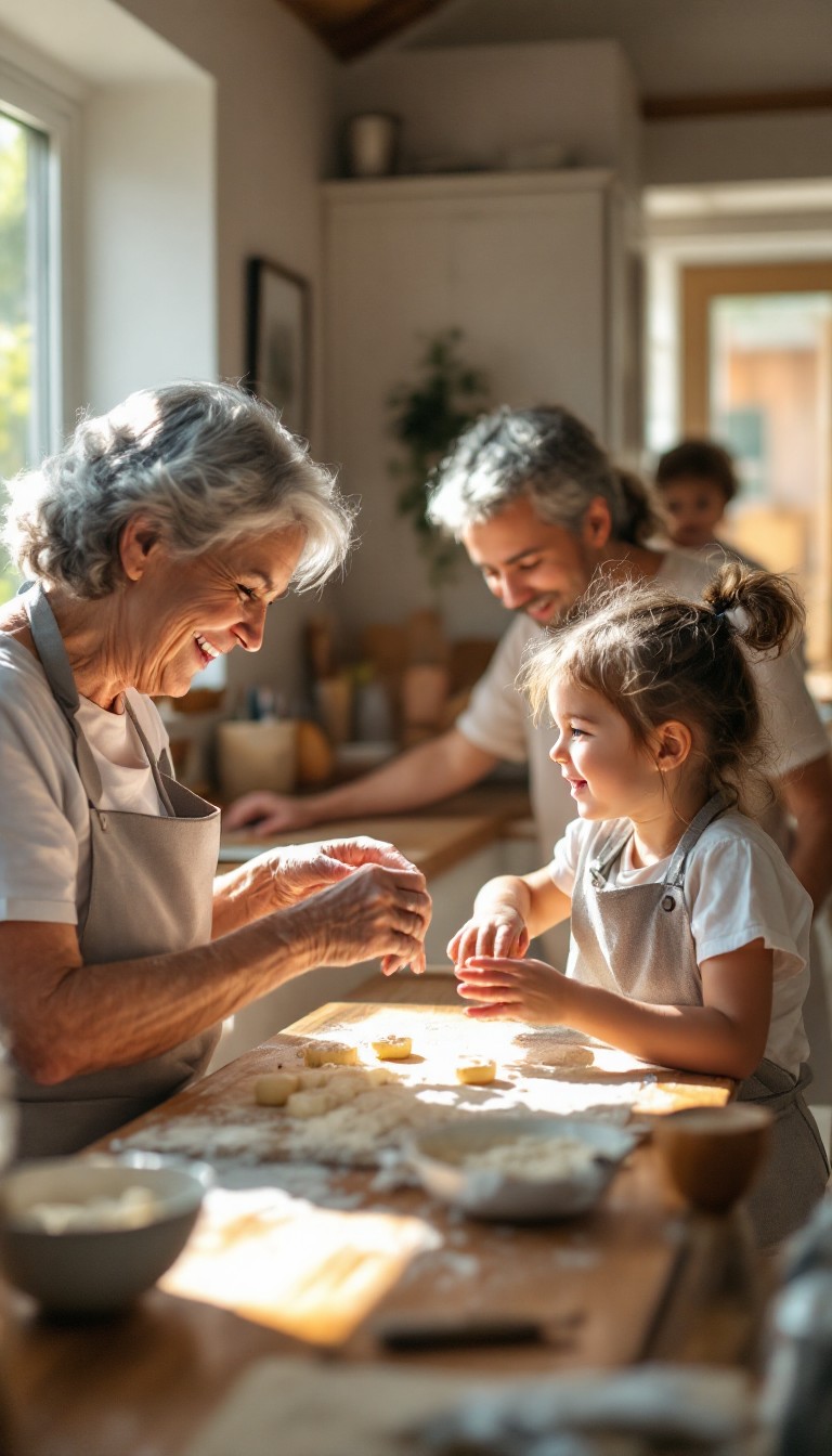 Free Generations Baking Together Image Baking Grandmother Family
