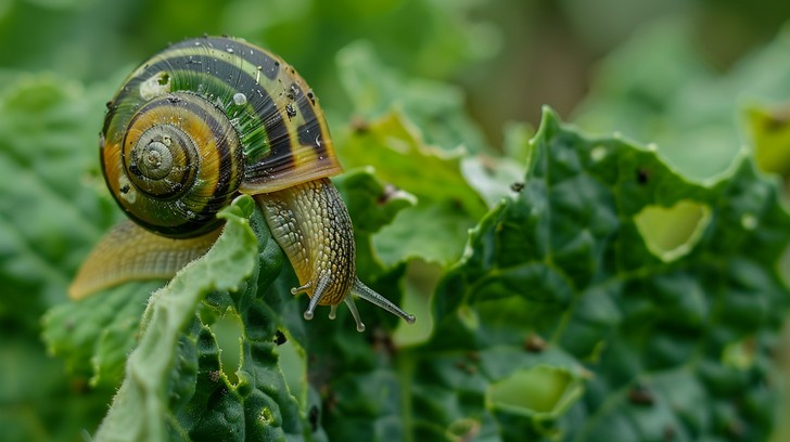 Free Snail on leaf Image - Snail, Leaf, Garden | Download at StockCake