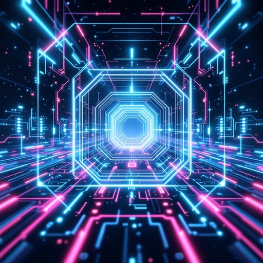 Tech Like Octagon Free Neon Tech Tunnel Image - Cyberpunk, Anime, Digital | Download at ...