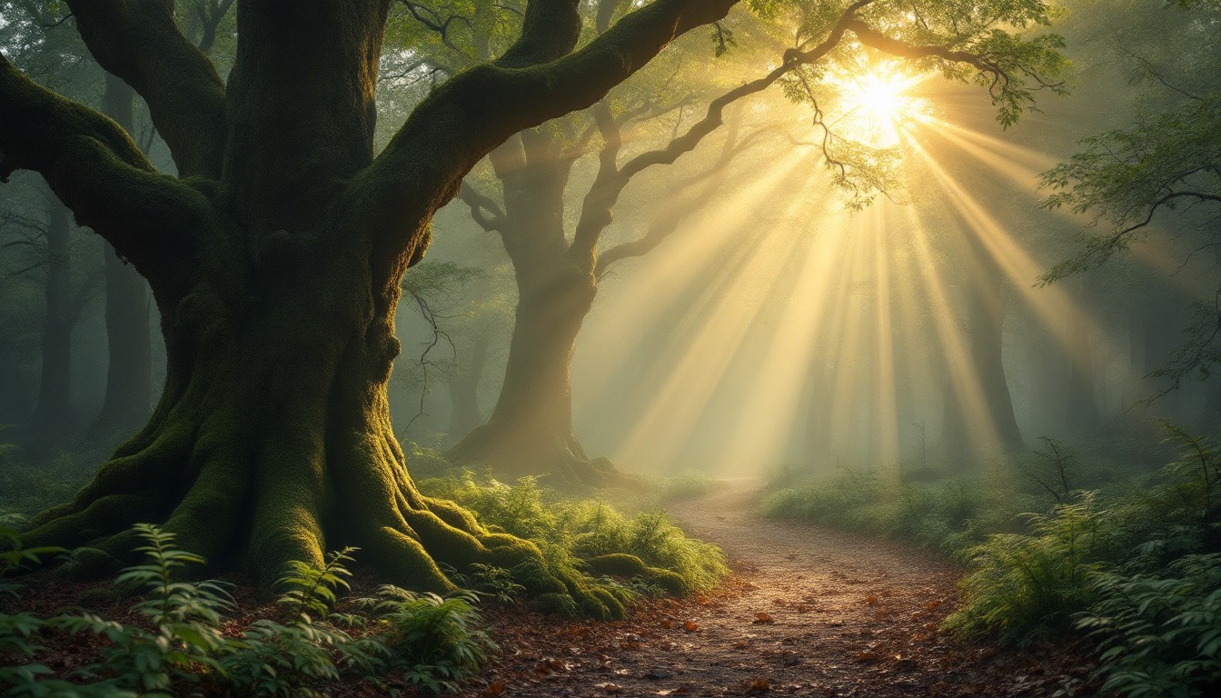 Free Magical Forest Light Image - Forest, Sunbeams, Misty | Download at ...