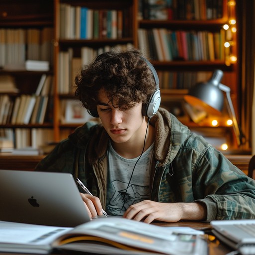 Free Focused Study Session Image - Student, Headphones, Studying ...
