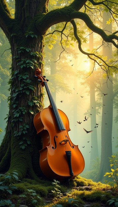 Musical Instruments Forest Free Forest Music Awaits Photo - Cello, Forest, Music | Download at ...