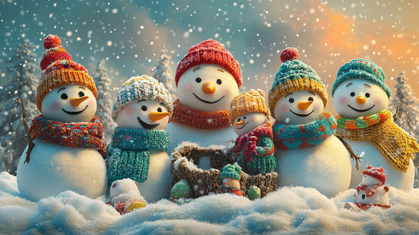 Free Joyful snowman family Image - Snowmen, Winter, Snow | Download at ...