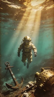 Free Deep Sea Explorer Image - Underwater, Diver, Vintage | Download at ...