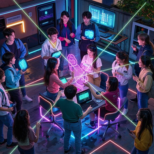 Free Connected Neon Future Image - Teenagers, Youth, Diverse | Download ...