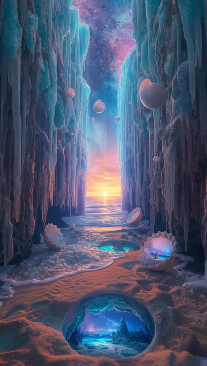 Free Cosmic Ocean Gateway Photo - Surreal, Bioluminescent, Cosmic ...