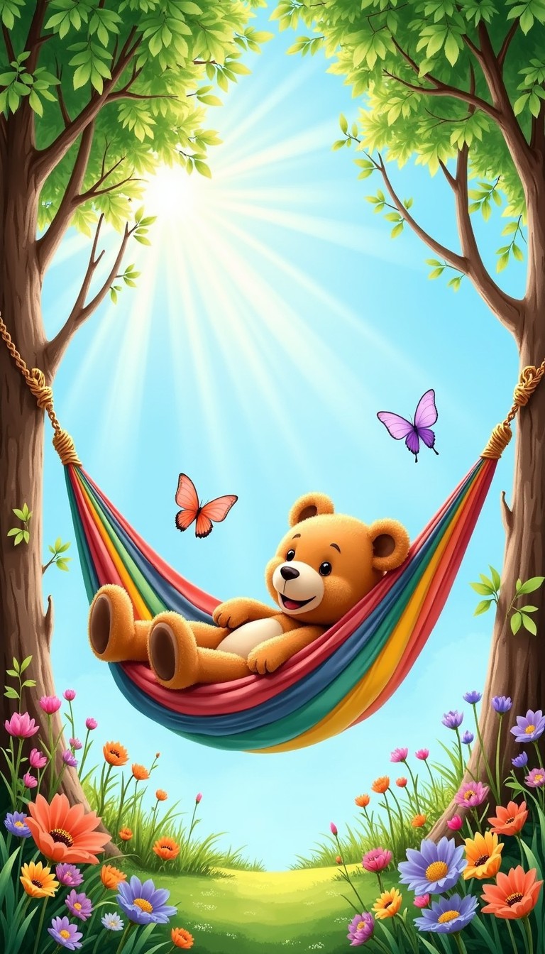 Free Dreamy Garden Nap Image - Teddy, Bear, Hammock | Download at StockCake