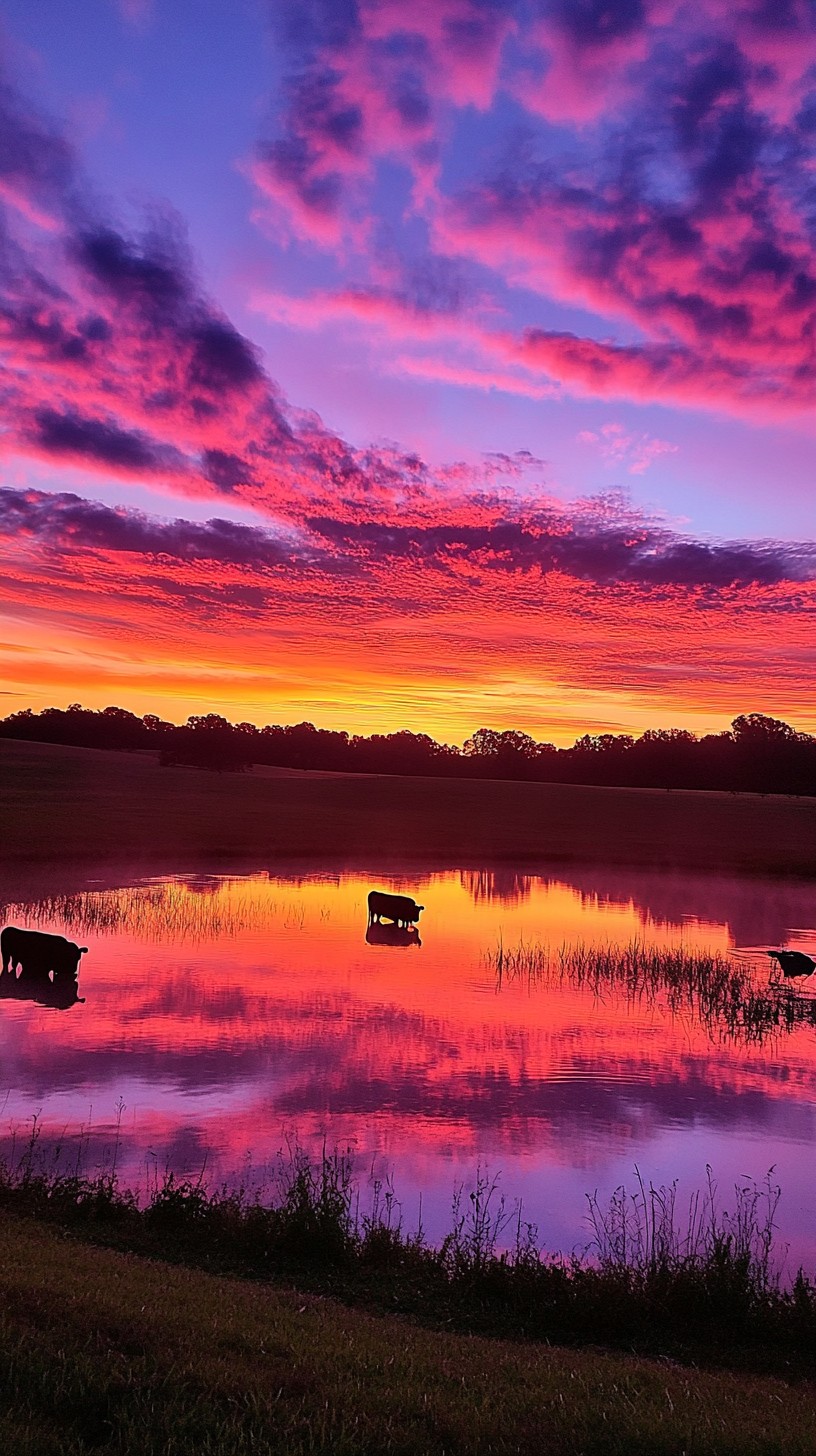 Free Sunset over lake Image - Sunset, Lake, Pink | Download at StockCake