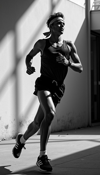 Free Stride Through Shadows Image - Motion, Monochrome, Athletic ...