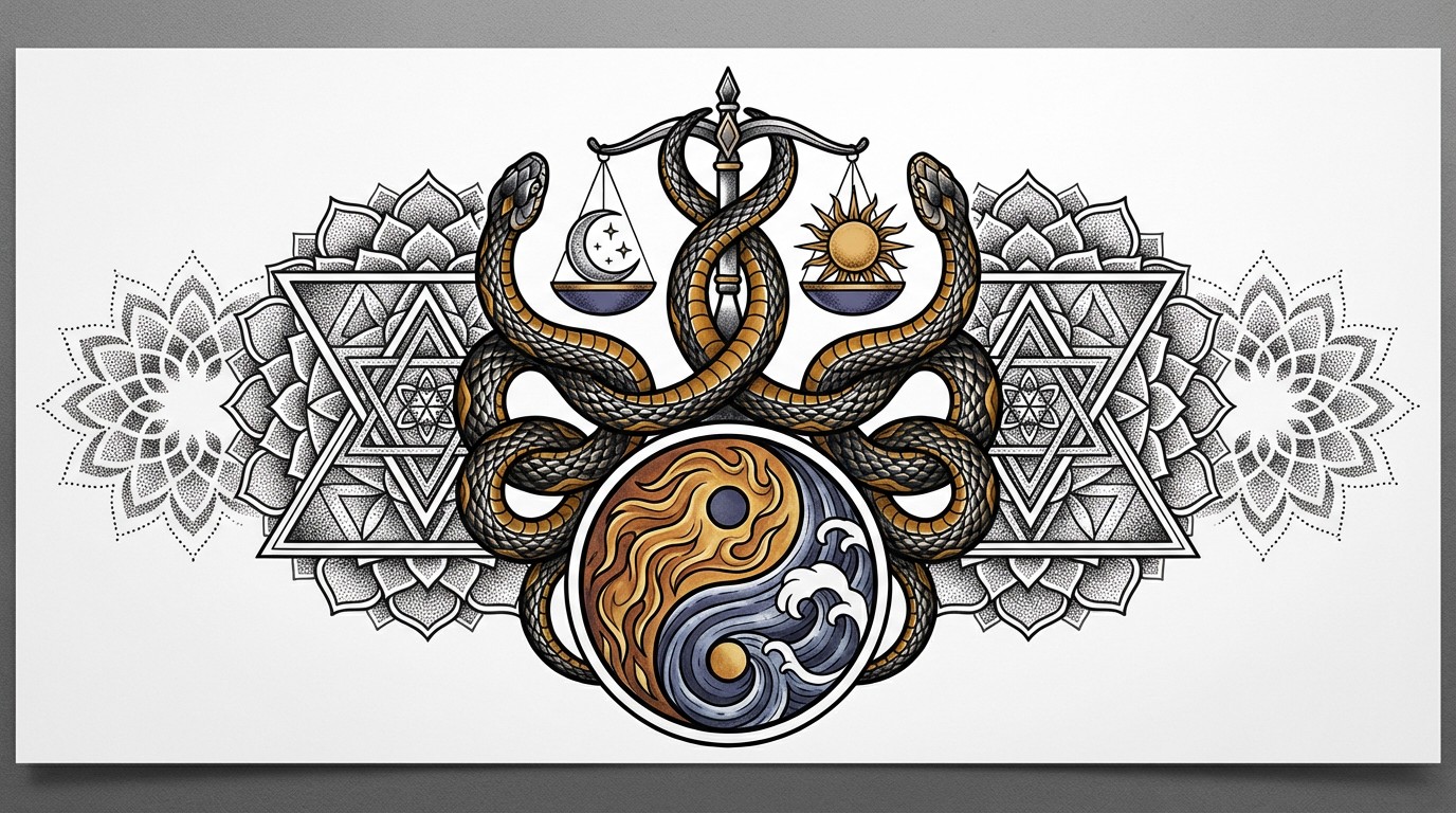 Free Elemental Balance Design Image - Tattoo, Design, Symmetrical ...