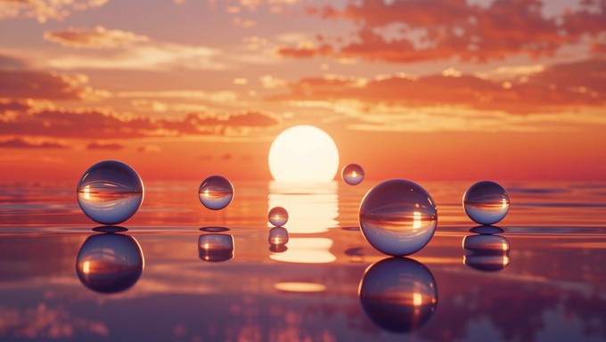 Free Sunset Water Orb Image - Sphere, Sunset, Water | Download at StockCake
