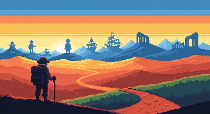 Free Pixelated Sunset Journey Image - Pixel, Sunset, Explorer ...
