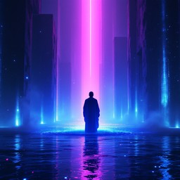 Free Digital Waters Part Image - Cyberpunk, Futuristic, Holographic ...