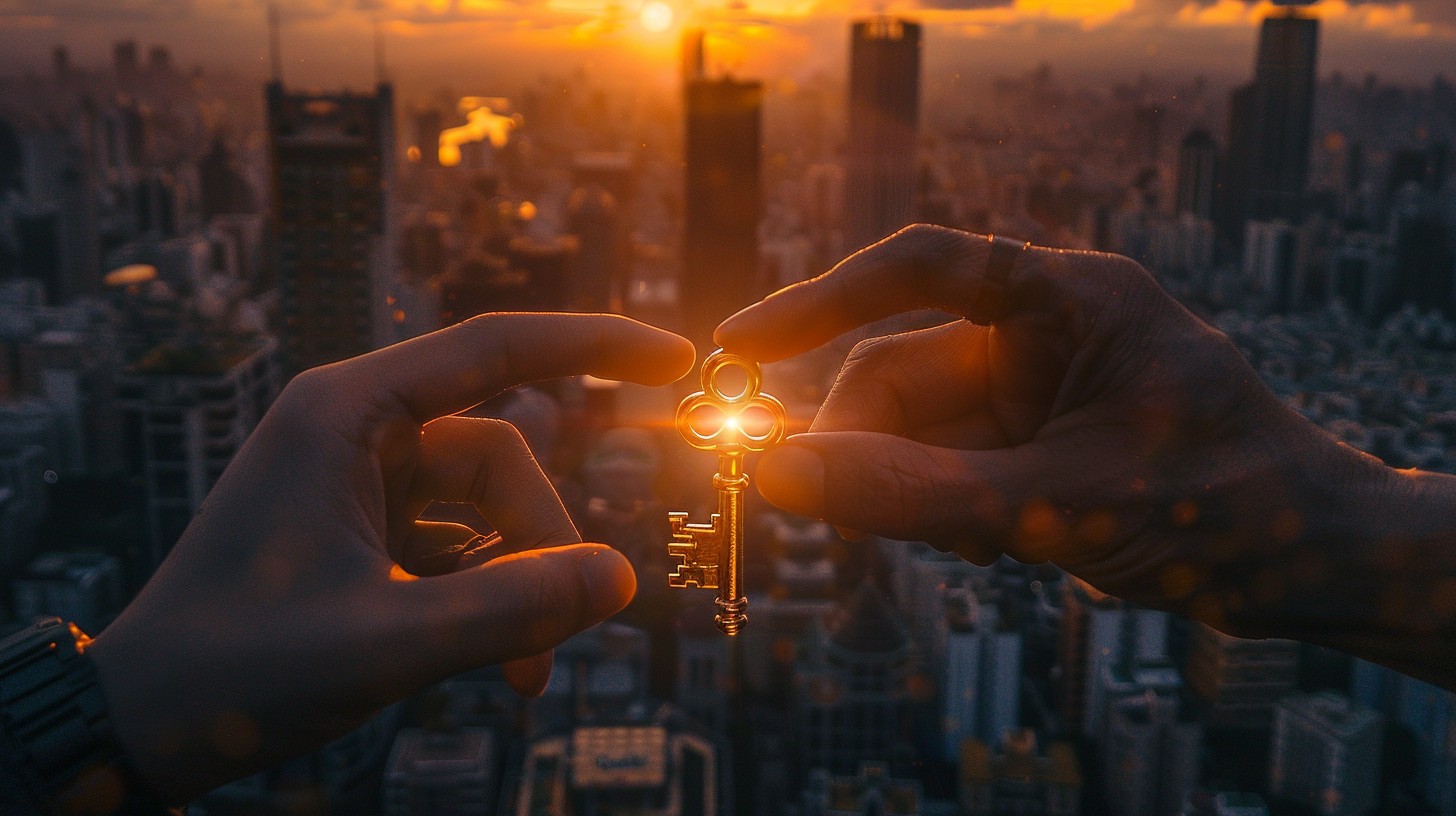 Free Sunset Key Exchange Image - Sunset, Key, Hands | Download at StockCake
