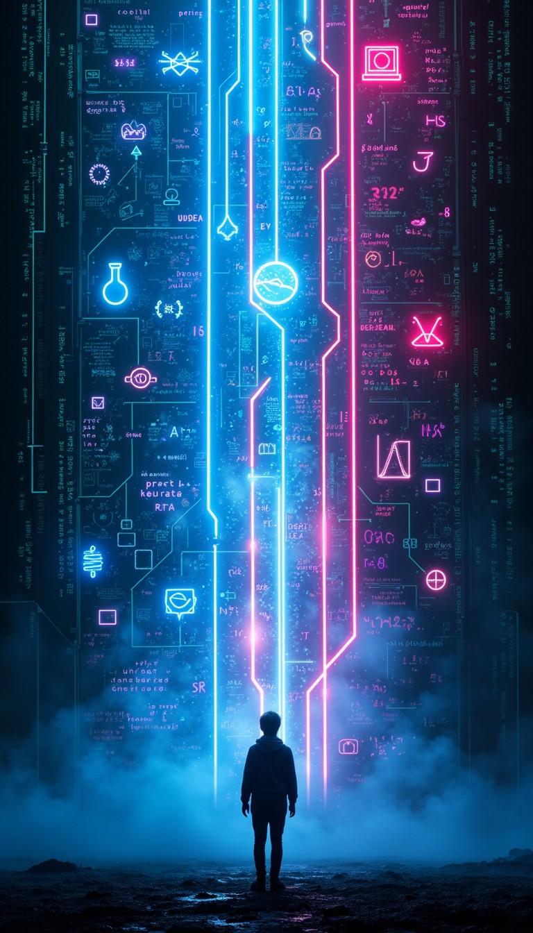 Free Digital Knowledge Ascension Image - Cyberpunk, Education, Neon ...