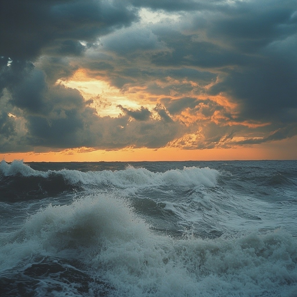 Free Stormy ocean sunset Image - Sunset, Ocean, Waves | Download at ...