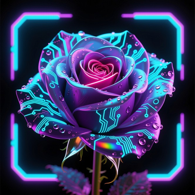 Free Neon Cyberpunk Roses Image - Cyberpunk, Neon, Roses | Download at ...