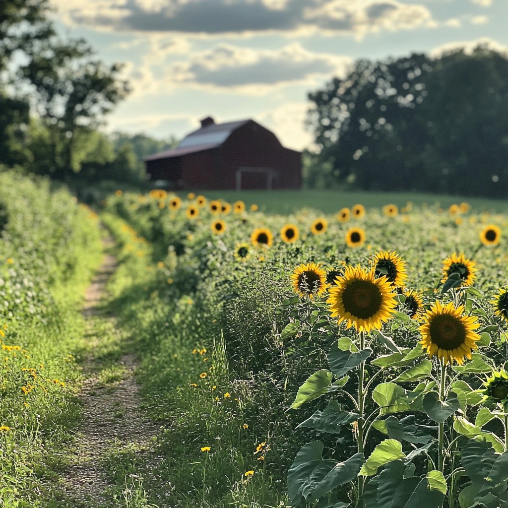 Free Sunflower Pathway Serenity Image - Sunflowers, Pathway ...