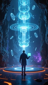 Free Digital Reality Portal Image - Futuristic, Holographic, Energy ...
