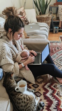 Free Multitasking Cozy Moment Image - Multitasking, Cozy, Baby ...