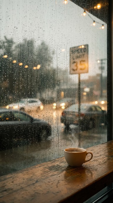 Free Rainy Cafe Solitude Image - Cafe, Coffee, Rain | Download at StockCake