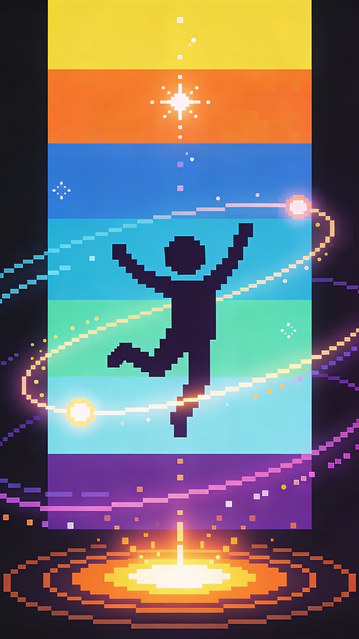 Free Leaping Into Joy Image - Pixel, Art, Character | Download at StockCake