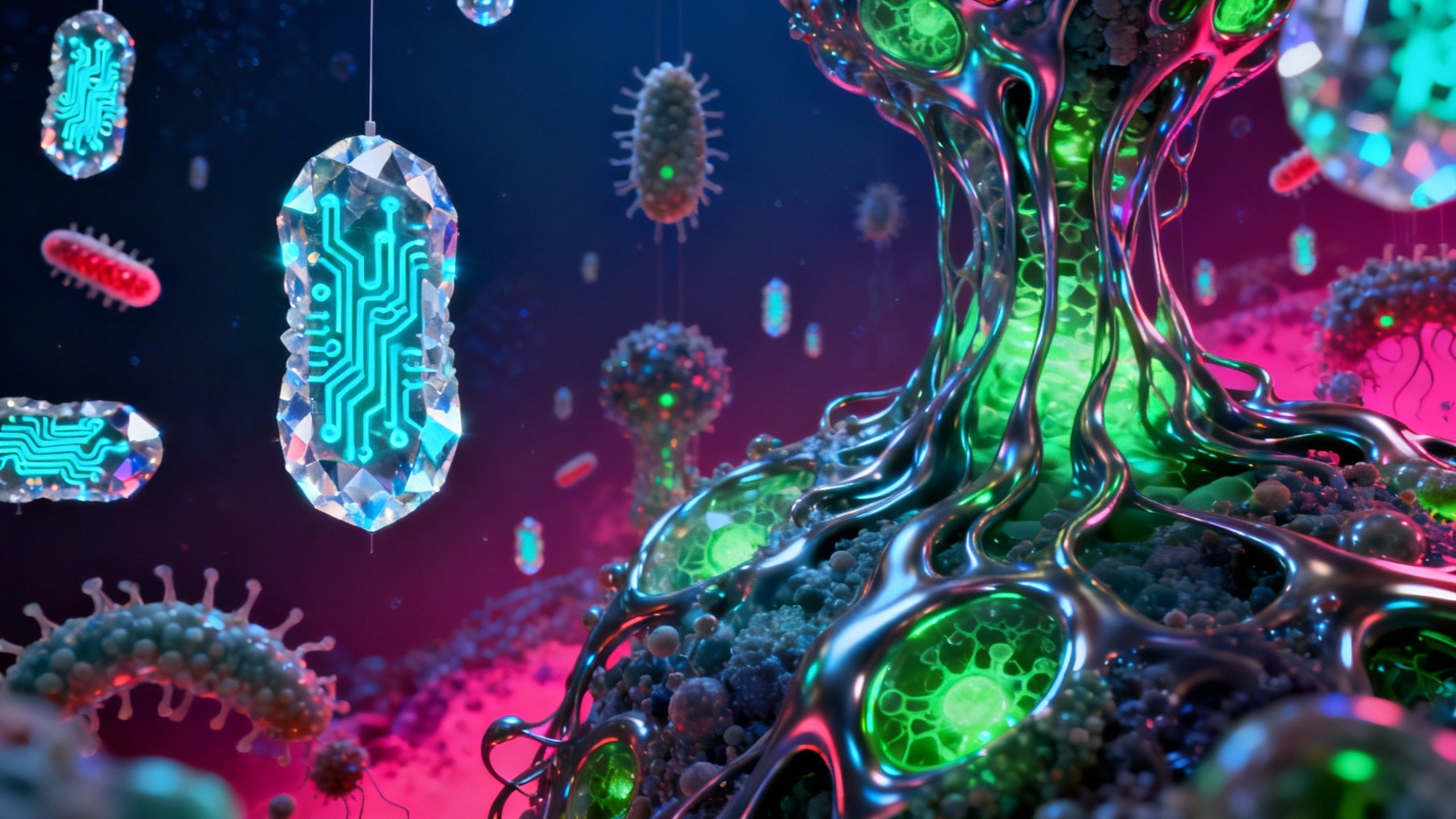 Free Glowing Digital Microbes Image - Microbes, Bacteria ...