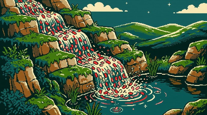 Free Pixelated Bean Cascade Image - Pixel, Retro, Waterfall | Download ...