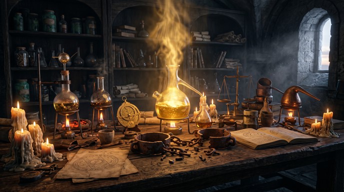 Download Golden Alchemy Laboratory Image - Alchemy, Laboratory, Golden ...