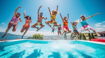 Free Poolside Summer Fun Image - Summer, Friends, Pool | Download at ...