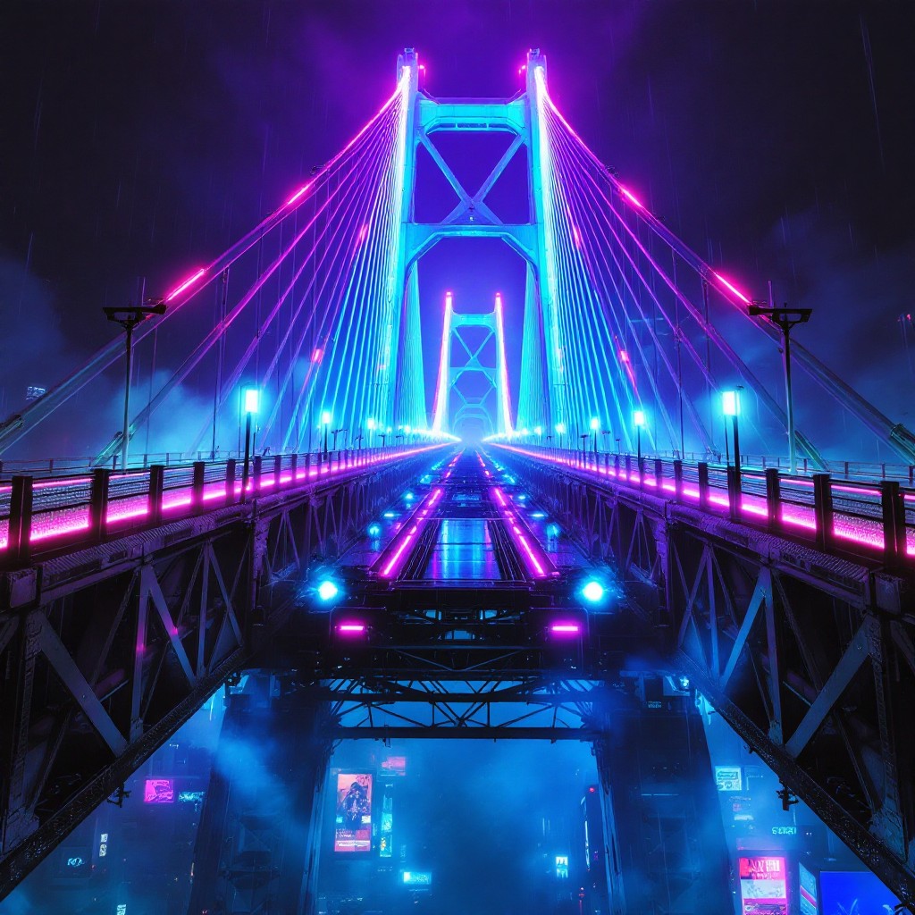 Free Neon Bridge Glow Image - Cyberpunk, Neon, Bridge | Download at ...