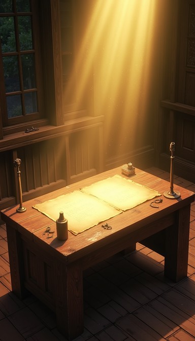 Free Mystical Scholar's Table Image - Magical, Parchment, Table ...