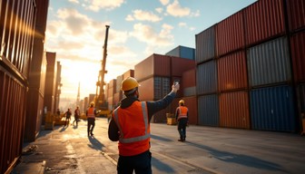 Container Field Work Free Containers At Sunset Image - Logistics, Containers, Sunset ...