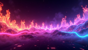 Free Neon Fire Symphony Image - Cyberpunk, Neon, Holographic | Download ...