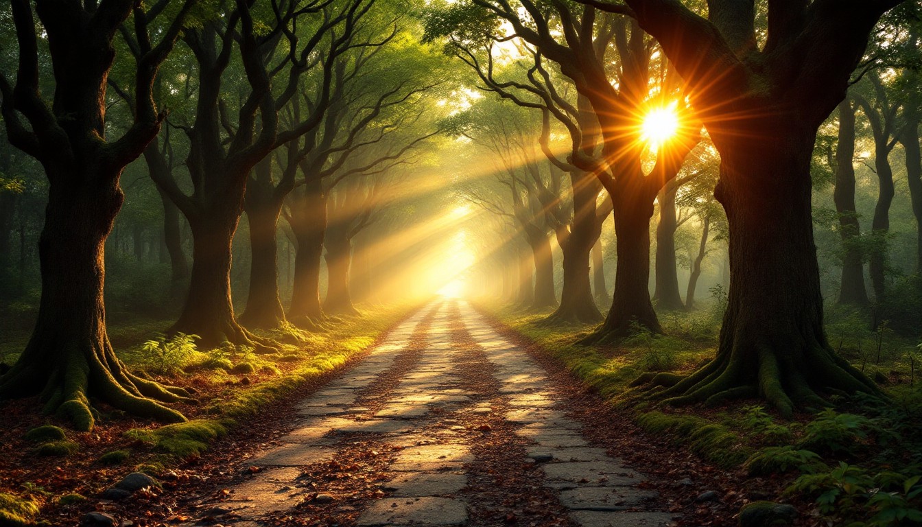 Free Magical Forest Path Image - Forest, Sunbeams, Path | Download at ...