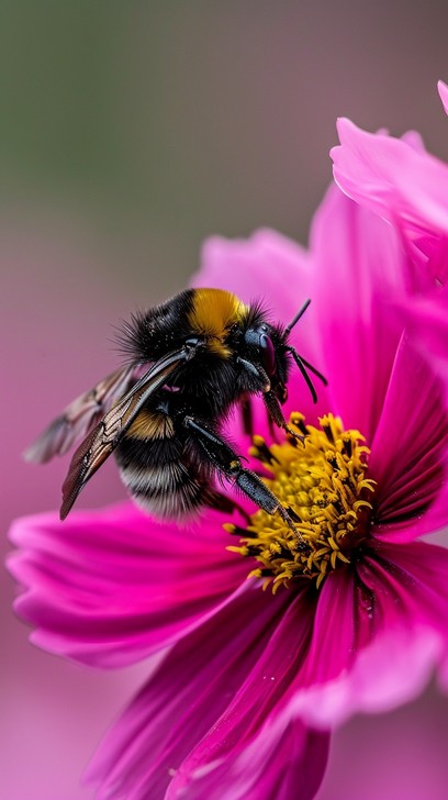 Free Bee on Bloom Image - Bee, Flower, Pollen | Download at StockCake