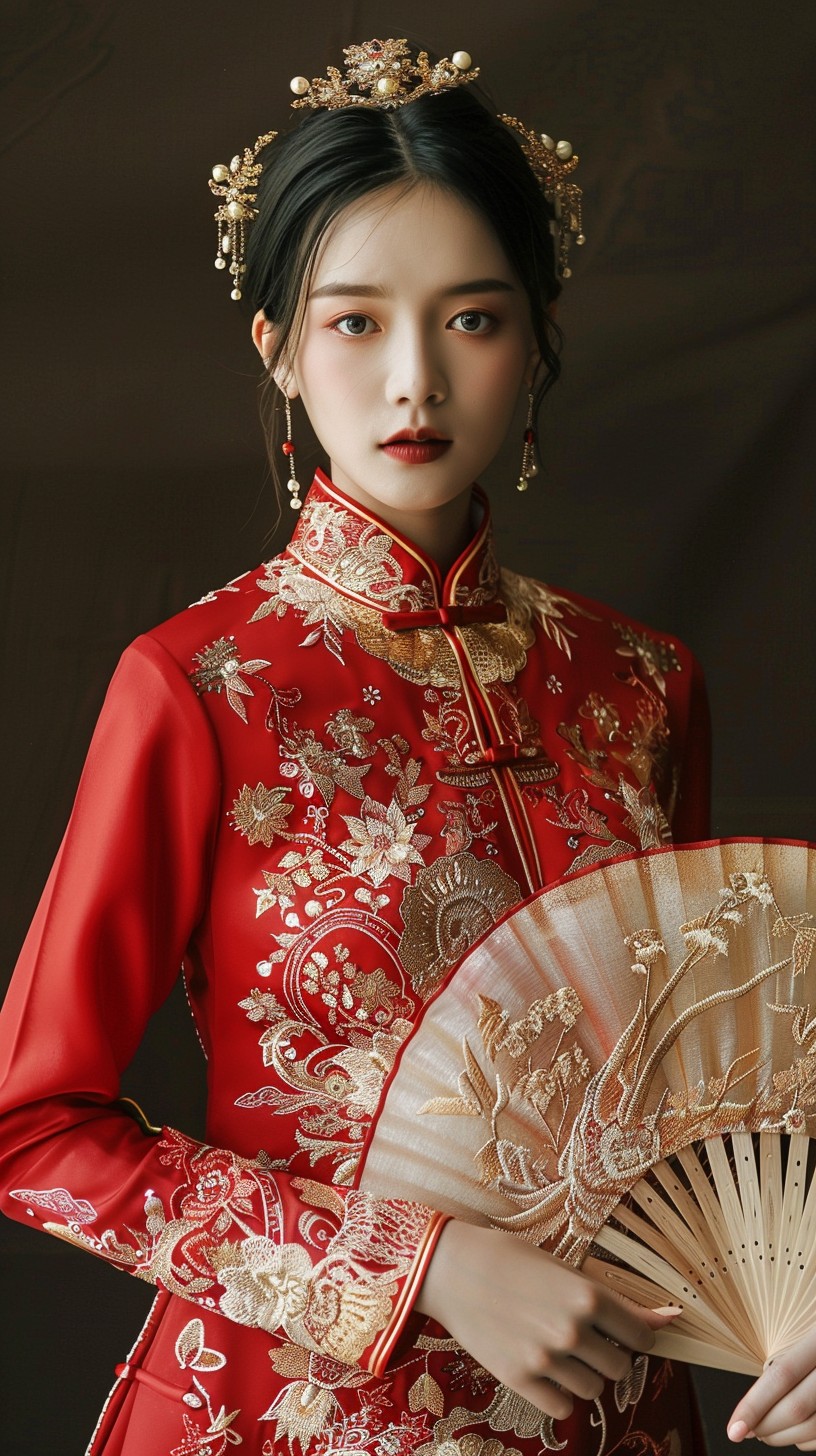 Traditional Fd Free Elegant Traditional Attire Image - Woman, Red, Traditional ...