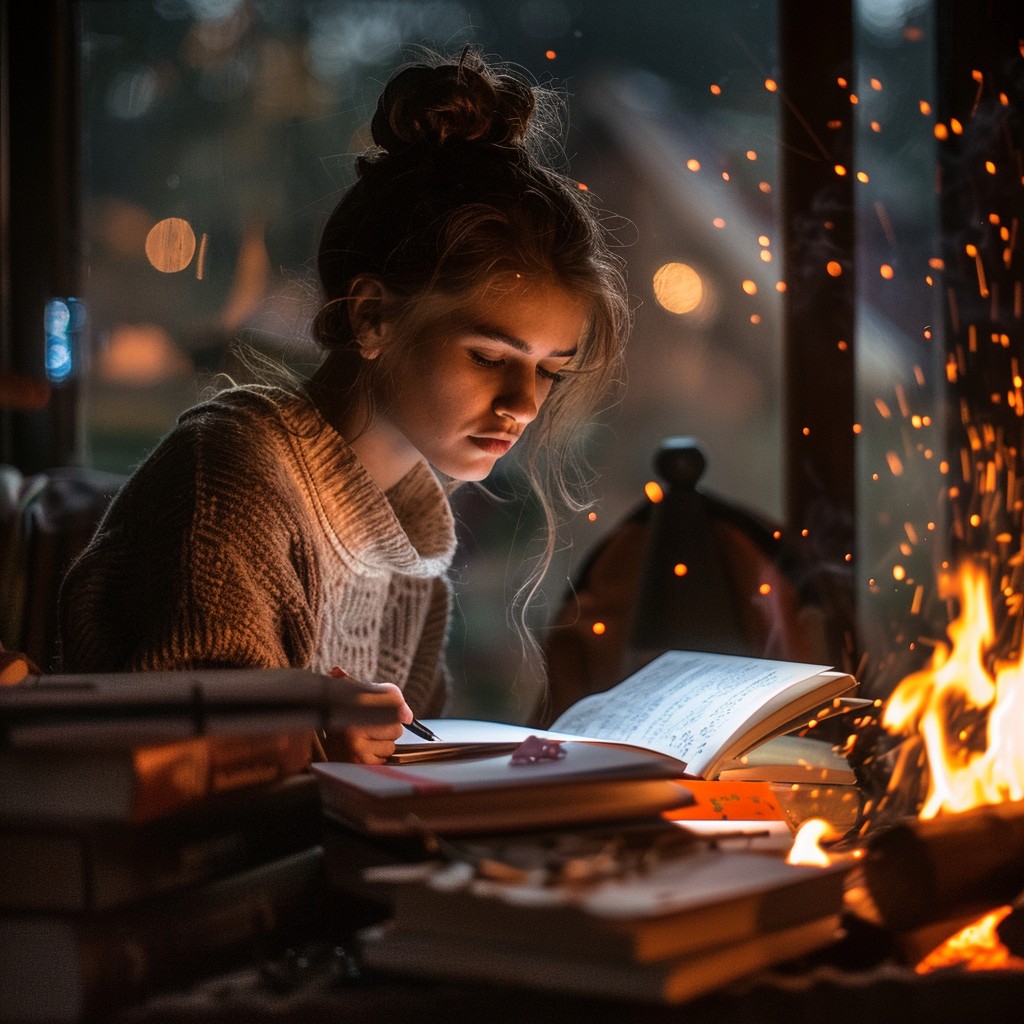 Reading Infromation Evening Free Cozy Reading Evening Image - Reading, Woman, Fire | Download at ...