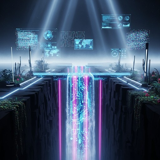Free Cyber Waterfall Bridge Image - Cyber, Digital, Ravine | Download ...