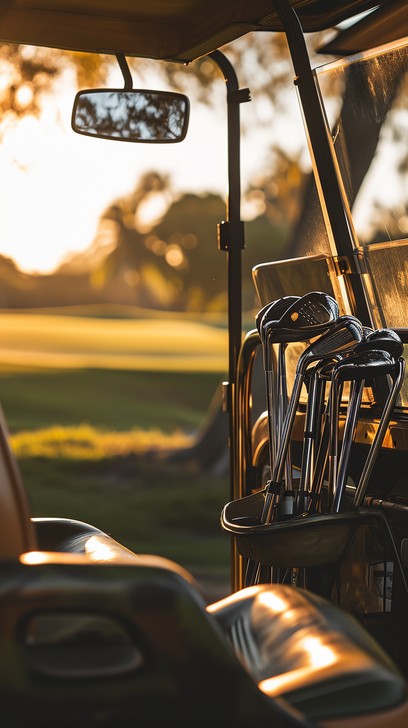Free Golfing at Sunset Image - Sunset, Golf, Golf Cart | Download at ...