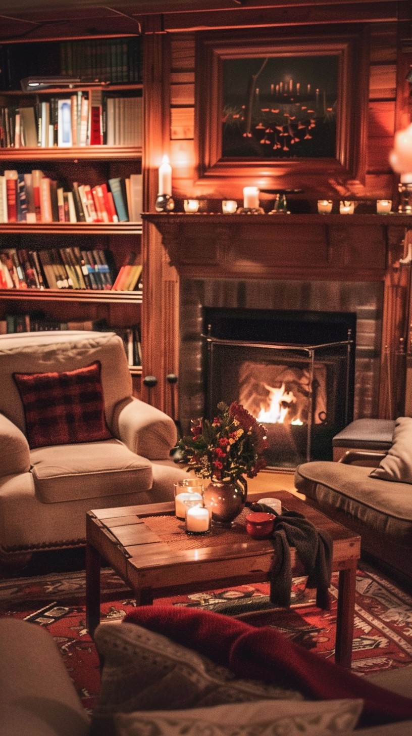 Fireside Rocking Chair Reading Free Cozy fireside reading Image - Living Room, Fireplace, Cozy ...