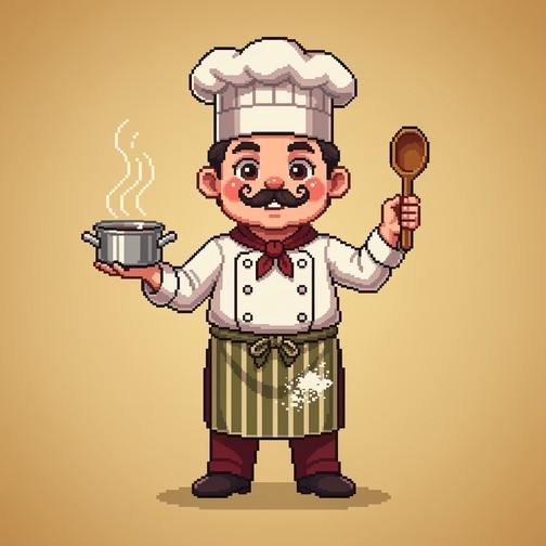 Free Pixel Chef Portrait Image - Chef, Pixel, Retro | Download at StockCake