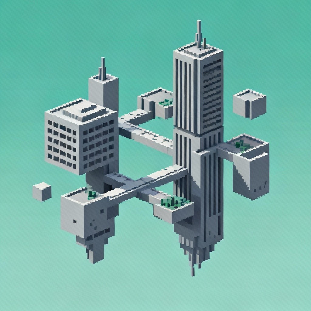 Free Floating Pixel Cities Photo - Pixel, Architecture, Surreal ...