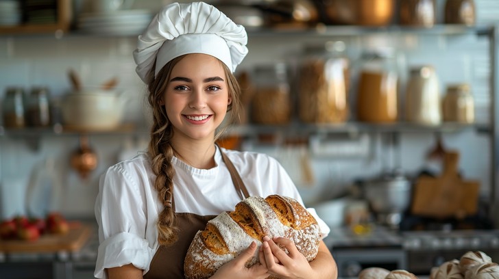 Download Chef Holding Bread Image - Chef, Bakery, Bread | StockCake